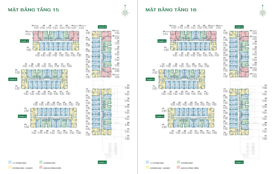 Mặt bằng tầng 15 & 16